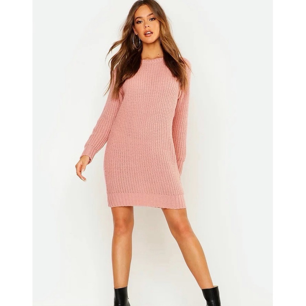 Pink sweater dress